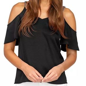 Brand New Michael Kors Chain Cold Shoulder Top